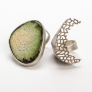 Claire Townsend, enamel ring green pattern
