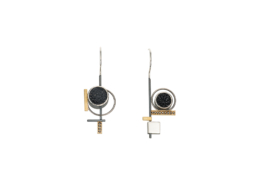 Janis Kerman, asymmetrical earrings