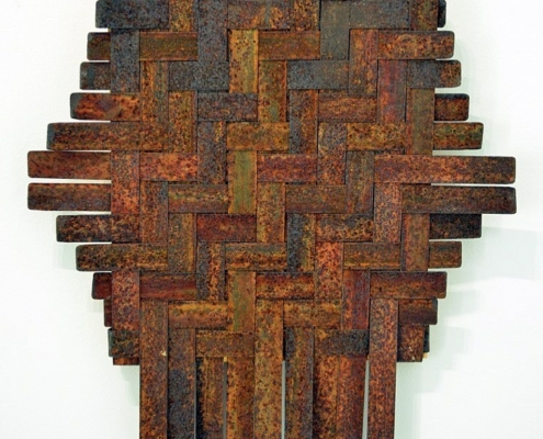 Fiona Gavino, ‘Rust & Other Stories’, Herringbone Weave (Gold), 2020 mild steel, board, acrylic paint