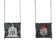 Image of a jewellery work in stainless steel, vitreous enamel and titanium. Photograph by Melissa Cameron.