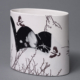 Sandra Black, cast porcelain vase with decal