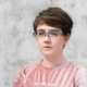 Megan Stewart wears custom designed SMEC Eyeware