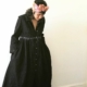 Model wearing Bukeshla classic, heavy denim dress